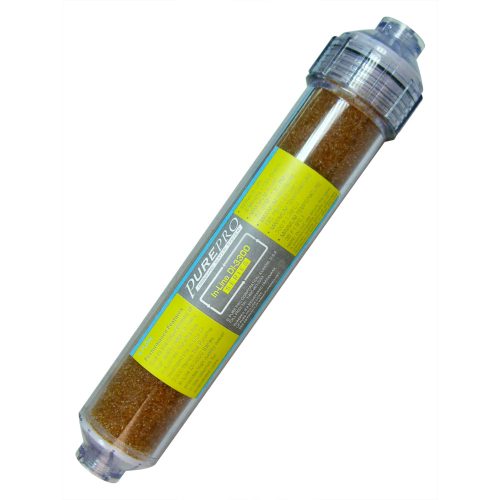 PurePro kevertágyas (anion és kation) gyantás vízlágyító+sótalanító egység (In-Line) 2" belsőmenet, ÚJRATÖLTHETŐ átlátszó kaniszterben (03300)